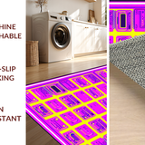 Ultra Soft Area Rug, Non Slip, Stain Resistant, Washable Area Rugs for Living Room, Bedroom, Vibrant Abstract Playful Graphics(Pink)