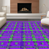 Ultra Soft Area Rug, Non Slip, Stain Resistant, Washable Area Rugs for Living Room, Bedroom, Dynamic Learning-Focused Lattice Style(Purple)