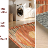 Ultra Soft Area Rug, Non Slip, Stain Resistant, Washable Area Rugs for Living Room, Bedroom, Vibrant Abstract Natural Elements(Orange)