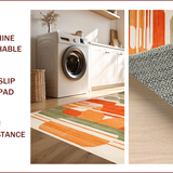Ultra Soft Area Rug, Non Slip, Stain Resistant, Washable Area Rugs for Living Room, Bedroom, Elegant Earthy Geometric Fusion(Orange)