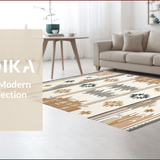 Ultra Soft Area Rug, Non Slip, Stain Resistant, Washable Area Rugs for Living Room, Bedroom, Luxurious Neutral Tiled Design(Beige)