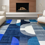 Trendy Distressed Geometric Elements(Blue)