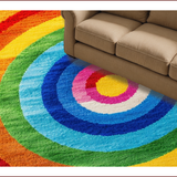 Ultra Soft Area Rug, Non Slip, Stain Resistant, Washable Area Rugs for Living Room, Bedroom, Vivid Circular Pattern Cloakroom Floor Mat(Red)