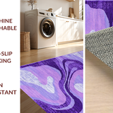 Ultra Soft Area Rug, Non Slip, Stain Resistant, Washable Area Rugs for Living Room, Bedroom, Artistic Fluid Color Blend(Purple)