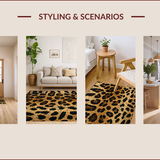 Ultra Soft Area Rug, Non Slip, Stain Resistant, Washable Area Rugs for Living Room, Bedroom, Wild Animal Print Bedroom Soft Sheepskin Carpet(Brown)