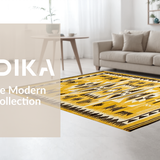 Ultra Soft Area Rug, Non Slip, Stain Resistant, Washable Area Rugs for Living Room, Bedroom, Chic Yellow-Brown Abstract Composition(Yellow)