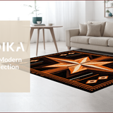 Ultra Soft Area Rug, Non Slip, Stain Resistant, Washable Area Rugs for Living Room, Bedroom, Cozy Primitive Aztec Aesthetic(Black)