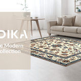 Ultra Soft Area Rug, Non Slip, Stain Resistant, Washable Area Rugs for Living Room, Bedroom, Rustic Neutral Petal Design(Beige)