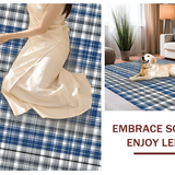 Ultra Soft Area Rug, Non Slip, Stain Resistant, Washable Area Rugs for Living Room, Bedroom, Cozy Farmhouse Inspired Tartan Aesthetic(Blue)