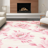 Ultra Soft Area Rug, Non Slip, Stain Resistant, Washable Area Rugs for Living Room, Bedroom, Rustic Pink Blossom Charm(Pink)