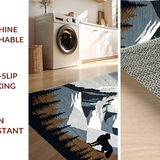 Ultra Soft Area Rug, Non Slip, Stain Resistant, Washable Area Rugs for Living Room, Bedroom, Elegant Moonlit Wilderness Pattern(Gray)