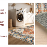 Ultra Soft Area Rug, Non Slip, Stain Resistant, Washable Area Rugs for Living Room, Bedroom, Chic Retro Botanical Design(Orange)