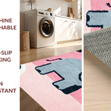 Charming Whimsical Elephant Artwork(Pink)