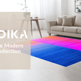 Ultra Soft Area Rug, Non Slip, Stain Resistant, Washable Area Rugs for Living Room, Bedroom, Playful Modern Tiled Arrangement(Orange)