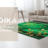 Ultra Soft Area Rug, Non Slip, Stain Resistant, Washable Area Rugs for Living Room, Bedroom, Artistic Insect Floral Fusion(Green)