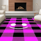 Ultra Soft Area Rug, Non Slip, Stain Resistant, Washable Area Rugs for Living Room, Bedroom, Stylish Modern Plaid Fusion(Purple)