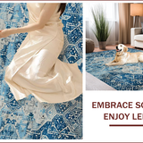 Ultra Soft Area Rug, Non Slip, Stain Resistant, Washable Area Rugs for Living Room, Bedroom, Chic Abstract Diamond Pattern(Blue)