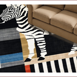 Ultra Soft Area Rug, Non Slip, Stain Resistant, Washable Area Rugs for Living Room, Bedroom, Rustic Monochrome Animal Print(Black)