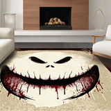 Ultra Soft Area Rug, Non Slip, Stain Resistant, Washable Area Rugs for Living Room, Bedroom, Rustic Halloween Themed Decor Piece(White)