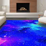 Ultra Soft Area Rug, Non Slip, Stain Resistant, Washable Area Rugs for Living Room, Bedroom, Transcendent Nebula Inspired Design(Blue)