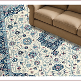 Ultra Soft Area Rug, Non Slip, Stain Resistant, Washable Area Rugs for Living Room, Bedroom, Eclectic Vintage Botanical Design(Blue)