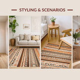 Ultra Soft Area Rug, Non Slip, Stain Resistant, Washable Area Rugs for Living Room, Bedroom, Artistic Warm Color Fusion(Orange)