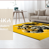 Ultra Soft Area Rug, Non Slip, Stain Resistant, Washable Area Rugs for Living Room, Bedroom, Eclectic Animal Motif Decor(Yellow)
