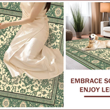 Ultra Soft Area Rug, Non Slip, Stain Resistant, Washable Area Rugs for Living Room, Bedroom, Antique Motif Sage Meditation Space Washable Carpet(Beige)