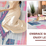 Ultra Soft Area Rug, Non Slip, Stain Resistant, Washable Area Rugs for Living Room, Bedroom, Artistic Contemporary Patterned Delight(Pink)