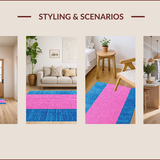Ultra Soft Area Rug, Non Slip, Stain Resistant, Washable Area Rugs for Living Room, Bedroom, Distressed Floral Oushak(Blue)