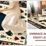 Ultra Soft Area Rug, Non Slip, Stain Resistant, Washable Area Rugs for Living Room, Bedroom, Non-Skid Cabin Bathroom Christmas Bear Decor Rug(Beige)