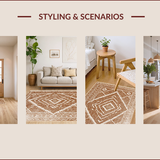 Ultra Soft Area Rug, Non Slip, Stain Resistant, Washable Area Rugs for Living Room, Bedroom, Western Aztec Low Pile(Brown)