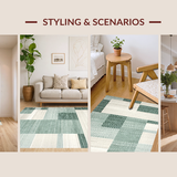 Ultra Soft Area Rug, Non Slip, Stain Resistant, Washable Area Rugs for Living Room, Bedroom, Serene Contemporary Lattice Style(Gray)