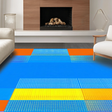 Vibrant Rainbow Geometric Design(Blue)