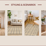 Ultra Soft Area Rug, Non Slip, Stain Resistant, Washable Area Rugs for Living Room, Bedroom, Chic Modern Checkered Aesthetic(Beige)