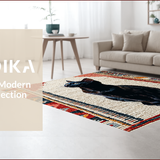 Ultra Soft Area Rug, Non Slip, Stain Resistant, Washable Area Rugs for Living Room, Bedroom, cute cat bathroom mat(Black)