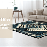 Ultra Soft Area Rug, Non Slip, Stain Resistant, Washable Area Rugs for Living Room, Bedroom, Retro Diamond Checkered Aesthetic(Blue)