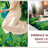 Ultra Soft Area Rug, Non Slip, Stain Resistant, Washable Area Rugs for Living Room, Bedroom, Educational Earth Tones Map Motif(Green)