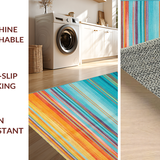 Ultra Soft Area Rug, Non Slip, Stain Resistant, Washable Area Rugs for Living Room, Bedroom, Rustic Textured Color Block(Blue)