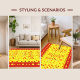 Ultra Soft Area Rug, Non Slip, Stain Resistant, Washable Area Rugs for Living Room, Bedroom, Lively Retro Polka Dot Design(Yellow)