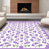 Ultra Soft Area Rug, Non Slip, Stain Resistant, Washable Area Rugs for Living Room, Bedroom, Delicate Nature-Inspired Visuals(Purple)