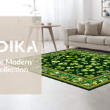 Ultra Soft Area Rug, Non Slip, Stain Resistant, Washable Area Rugs for Living Room, Bedroom, Rustic Springtime Clover Motif(Green)
