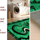 Ultra Soft Area Rug, Non Slip, Stain Resistant, Washable Area Rugs for Living Room, Bedroom, Vibrant Modern Animal Pattern(Green)