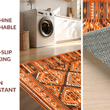 Ultra Soft Area Rug, Non Slip, Stain Resistant, Washable Area Rugs for Living Room, Bedroom, Lively Orange Trellis Design(Orange)