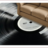 Ultra Soft Area Rug, Non Slip, Stain Resistant, Washable Area Rugs for Living Room, Bedroom, Retro Vinyl Record Aesthetic(Black)