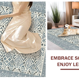 Ultra Soft Area Rug, Non Slip, Stain Resistant, Washable Area Rugs for Living Room, Bedroom, Stylish Boho Diamond Weave(Gray)