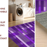Ultra Soft Area Rug, Non Slip, Stain Resistant, Washable Area Rugs for Living Room, Bedroom, Stylish Non-Traditional Checker Motif(Purple)