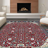 Ultra Soft Area Rug, Non Slip, Stain Resistant, Washable Area Rugs for Living Room, Bedroom, Sophisticated Diamond Lattice Style(Red)