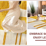 Ultra Soft Area Rug, Non Slip, Stain Resistant, Washable Area Rugs for Living Room, Bedroom, Soft Rectangular Meditation Space Yellow Rug(Gold)