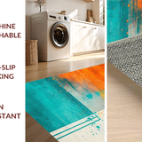 Ultra Soft Area Rug, Non Slip, Stain Resistant, Washable Area Rugs for Living Room, Bedroom, Chic Abstract Paint Splatter Style(Orange)